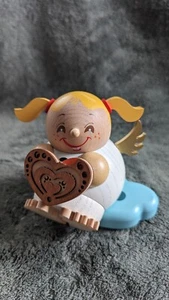 Rauchermann Original Erzgebirge Engel Mit Lebkuchen Raucherfigur - Bild 1 von 3