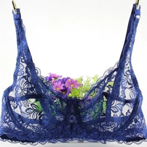 Floral Lace Plunge Underwear Underwire Push Up Bra 32 34 36 38 40 42 44ABCD BRA - Picture 1 of 38