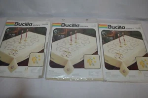 Bucilla Stitchery "Fresh Daisies" Tablecloth Cross Stitch 52” x 70” & Napkins - Picture 1 of 7