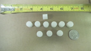Qty 10 pcs Acetal rods or discs, 1/2 inch OD x 7/16 inch long - Picture 1 of 2