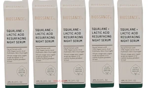 Lote de 5 sueros nocturnos rejuvenecientes con ácido láctido Biossance Squalane + nuevo en caja .13 oz x 5 - Imagen 1 de 1
