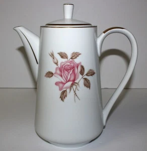 STYLE HOUSE Rosemont Fine China Rosa Rose 6 Tassen Kaffeekanne mit Deckel, Japan - Bild 1 von 6