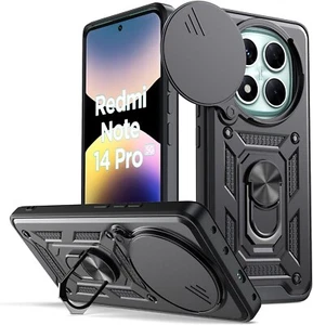 Pour  Redmi NOTE 14 PRO 5G Coque Arrière  protection militaire noir - Zdjęcie 1 z 5