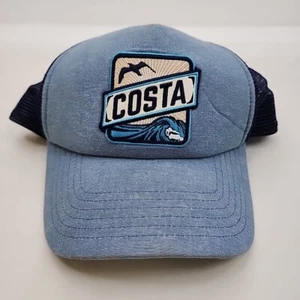 Costa Del Mar Blue White Navy Mesh SnapBack Hat Trucker Hat  Ball Cap - Picture 1 of 4