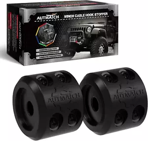 AUTMATCH Winch Cable Hook Stopper (2 Pack), Silicone Rubber Winch Stopper - Picture 1 of 12