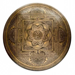 20 inches Flower Carved Gong, Sound Therapy, Meditation Chakra Balance Yoga Gong - Picture 1 of 3