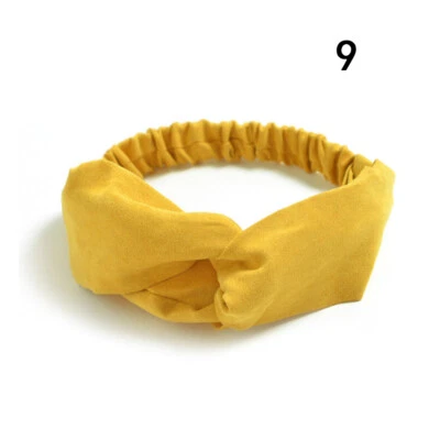 Diademas elásticas con nudo elástico envoltura para la cabeza para mujer diadema anudada cruzada torcida@ Foto 1 de 4