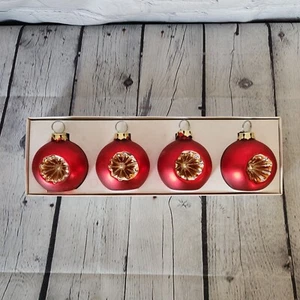 Set 4 segnaposto vintage Dept 56 vetro mercurio rosso segnaposto Natale - Foto 1 di 6