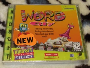 Jeu CD-ROM éducatif KIDSOFT WORD CITY 1995 DANS SON EMBALLAGE D'ORIGINE - Photo 1/4