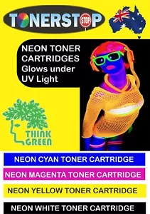 OKI C711WT NEON TONER CARTRIDGES GLOWS UNDER UV LIGHT CMYW - Bild 1 von 9