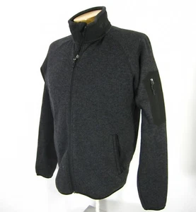 FOSSA Long Sleeve Fleece Jacket FULL ZIP M Medium Solid Gray mock - Picture 1 of 10