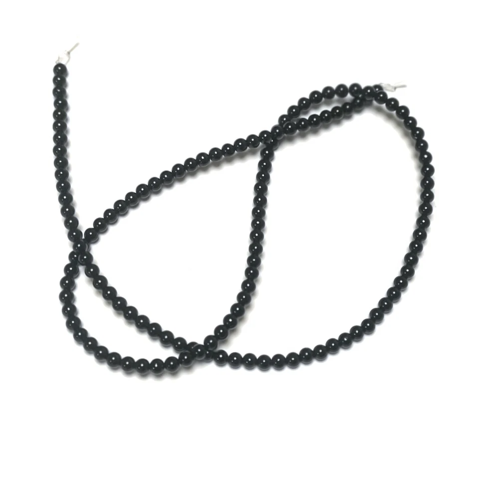 Black Onyx Beads Plain Round 3mm Strand Of 125+ - Image 1 of 1