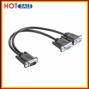15-poliger VGA-Stecker auf 2 Buchsen, Splitterkabel, Monitor-Adapter, Videokabel - Afbeelding 1 van 10