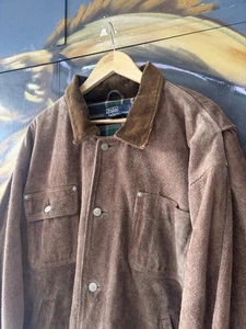 Ralph Lauren Jacket Suede Leather Mens Size XL Trucker Brown RRL Sportsman - Picture 1 of 10