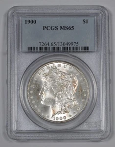 1900-P Morgan Silber Dollar 1 $ PCGS MS65 Philadelphia Mint - Bild 1 von 2