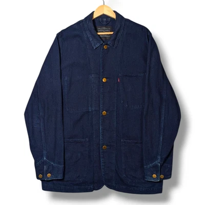 Levis Chore Jacket Mens XL Indigo Navy Twill Denim Utility Engineers Worker Coat - Image 1 of 4