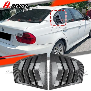 2x Side Window Louver Shutter Cover Carbon Look For E90 3 Series Sedan 2005-2013 - Bild 1 von 4