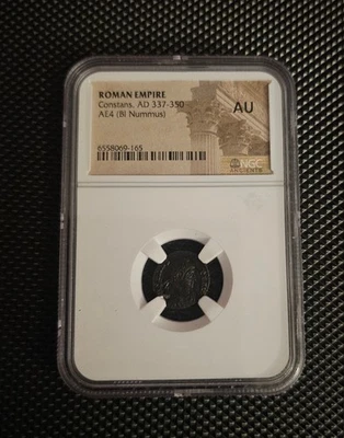 ROMAN IMPIRE CONSTANS AD 337-350 AE4 (NUMMUS B1)- AU- NGC Foto 1 de 2