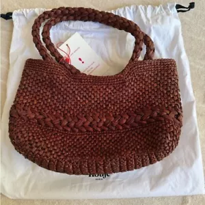 NWT Rouje Brown Basket Straw Bag - Picture 1 of 5