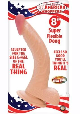 Real Skin All American Whoppers Dildo with Balls 8in - Vanilla - Image 1 of 3