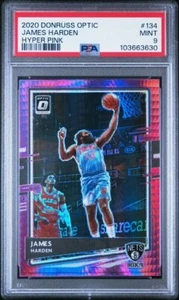 Donruss Optic Hyper Pink Prizm #134 2020-21 James Harden graduado PSA 9 como nuevo Pop 1 - Imagen 1 de 1