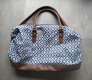 Damen Weekender, ATMOSPHERE, Reisetasche, weiß/blau/braun, 48 x 25 cm - Bild 1 von 5