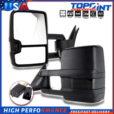 Par de espejos retrovisores laterales con lámpara de señal LED de alimentación para GMC C/K K1500 K2500 K3500 Foto 1 de 4