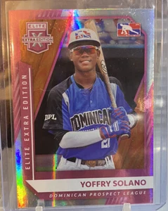 2021 Elite Extra Edition Pink Parallel Yoffry Solano Dominican League #189 - Bild 1 von 2