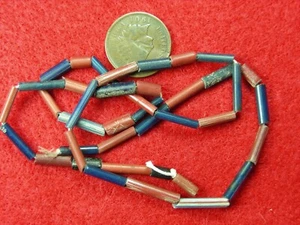 TRADE BEADS RED BLUE TUBULAR STRAW BEADS NEW YORK Authentic Indian Relics - Picture 1 of 21