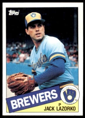 1985 Topps Baseball Card Jack Lazorko Rookie . Milwaukee Brewers #317 - Image 1 of 2