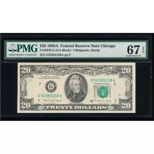 1988A $20 Chicago FRN PMG 67EPQ - Picture 1 of 2