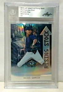 2019 Leaf Valiant Draft Rising Stock DEIVI GARCIA  Proof 1/1 Prismatic Blue - Picture 1 of 2