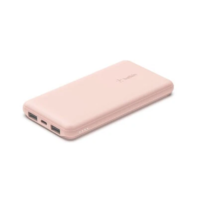 Belkin BoostCharge 10.000mAh Power Bank – Rosa – Dual USB-A + USB-C – SEM CAIXA - Imagem 1 de 4