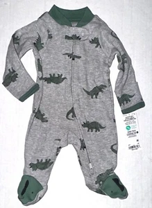 CARTERS Child of Mine sleeper gray/green dino motif size PREEMIE - Picture 1 of 1
