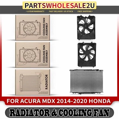 Radiator & Cooling Fan Assembly Kit for Honda Pilot Passport Ridgeline Acura MDX Foto 1 de 4