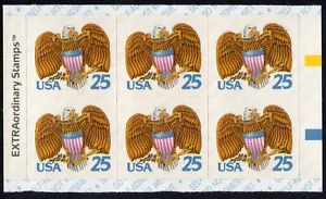 Scott #2431a Eagle & Shield Booklet Pane Plate Block of 6 Stamps - MNH Y C - Picture 1 of 1