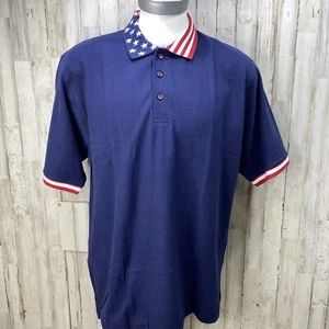 Vintage Catalina Bay Mens Size XL Red White Blue America Flag Polo SS Shirt X8 - Picture 1 of 8