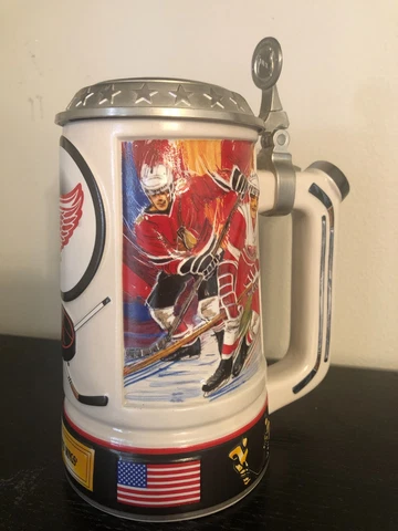 DETROIT RED WINGS HOCKEY NHL STEIN from BUD LIGHT Busch Budweiser mug FREE SHIP! Cover