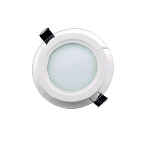 Dimmable 6w LED Glass Panel Light Recessed Ceiling Lamp Round White - Picture 1 of 9