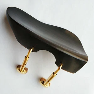 Violin 4/4 Chinrest Ebony Wood with Clamp Screw Fitted Natural Color Line - Picture 1 of 3