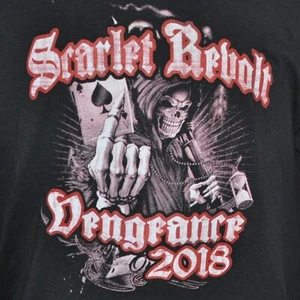 Camiseta Scarlet Revolt Vengeance Band 2018 Negra LG Motociclista Metal Rock Skelton - Imagen 1 de 7