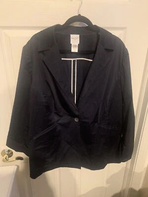 Chaqueta Blazer Kate Hill Mujer Azul Marino Un Botón Mujer’s Talla Grande 18W Carrera Foto 1 de 3