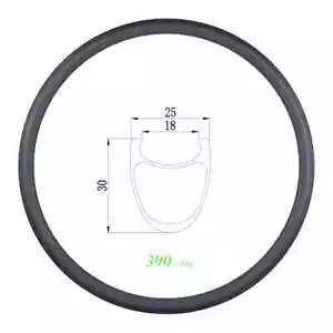 700C SL Drahtreifen Rennrad Carbon Felge 25mm breit 30mm tief Basaltbremse 18-32H - Bild 1 von 12