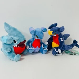 Pokemon Sitting Cuties Plush Gible Gabite Garchomp Stuffed Toy Japan Set of 3 - Picture 1 of 24