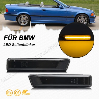 2x Gelb Smoked LED Seitenblinker Blinker Für BMW 3er E36 97-99 X5/E53 1999-2006 - Bild 1 von 4