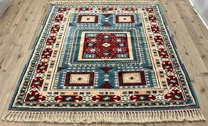 Square Yoruk rug 142x150 cm 4.7x4.9 ft Vintage Luxury Handmade Home Decor - Picture 1 of 2