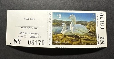 WTDstamps - 1989 NEVADA - State Duck Stamp - Mint OG NH **ARTIST SIGNED** - Image 1 of 3