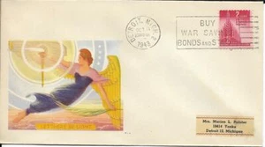Patriotic Cachet "Let there be Light" Minkus Cachet PM Detroit MI Oct 11 1943 - Picture 1 of 1