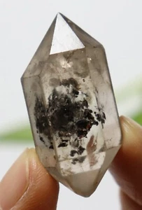 17.2g Tibetan BLACK Phantom QUARTZ Crystal Double Terminating Specimen - Picture 1 of 14