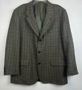 J Crew Oarsman Mens Blazer 44R Wool Sportcoat Green Plaid Preppy Classic - Picture 1 of 12
